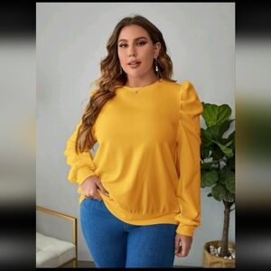 SHEIN Classic Solid Color Lantern Sleeve Sweatshirt - Size XS